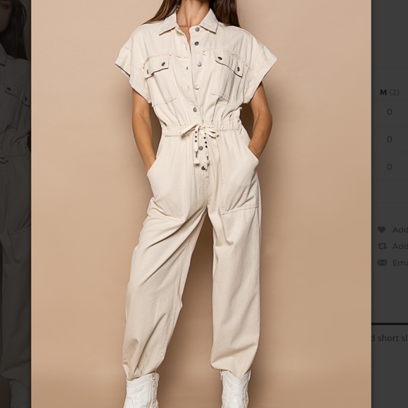 *SALE* POL Cream Jumpsuit - Picture 3 of 11
